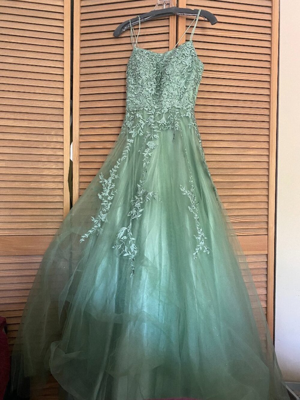 Eureka green tulle gown